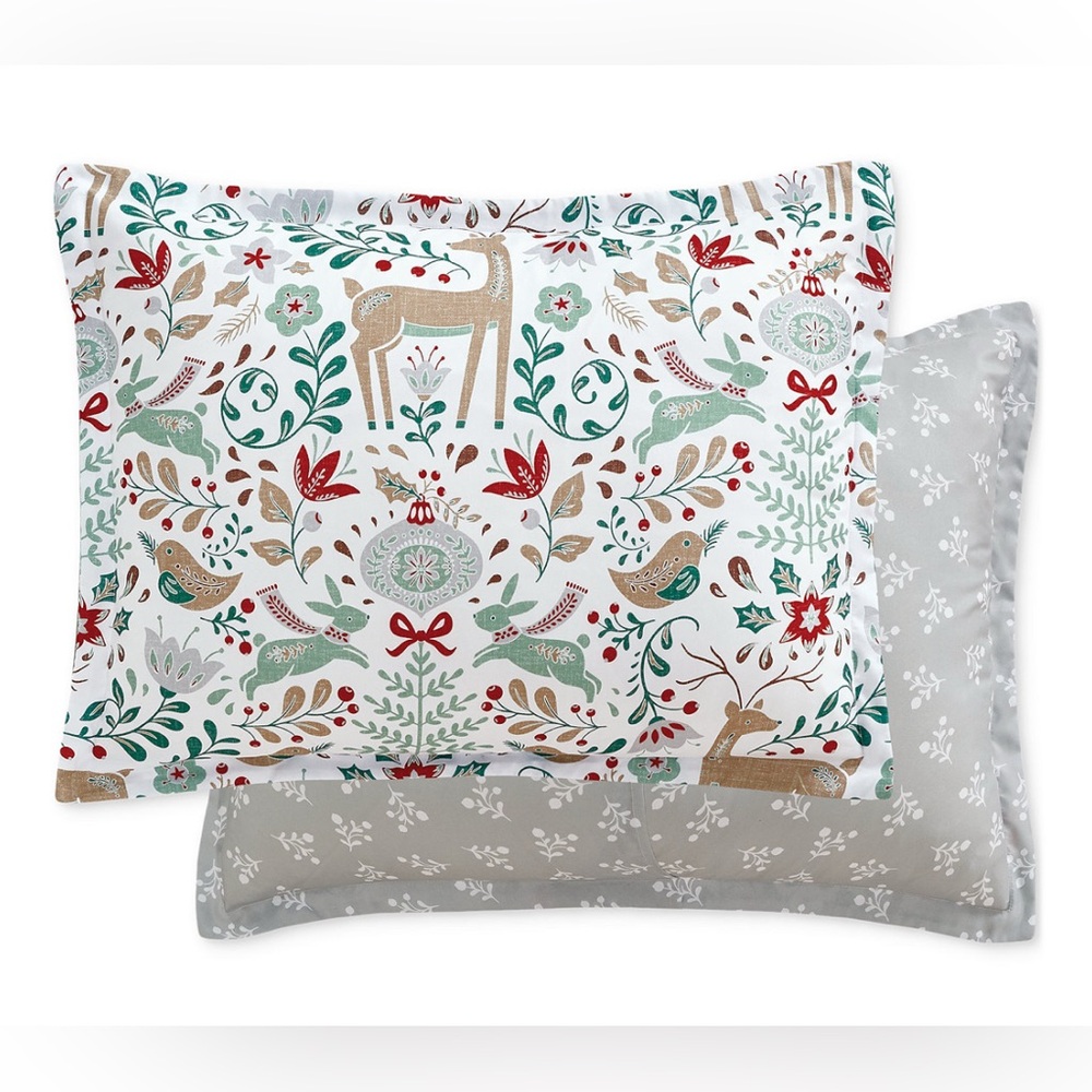Sunham Holiday Deer 3PC Reversible Comforter Set-Full/Queen NEW🎄 - Picture 5 of 8